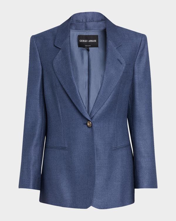 Giorgio Armani Ombre Satin Single-Breasted Blazer | Neiman Marcus