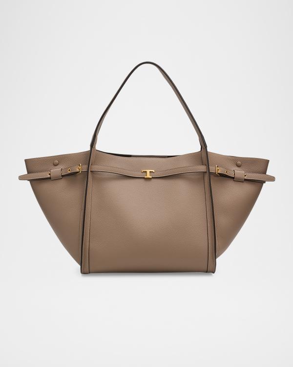 Tod's Leather & Calf Hair Shopper Tote Bag | Neiman Marcus
