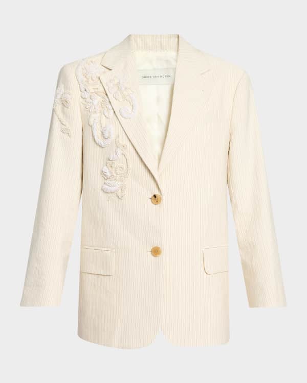 Dries Van Noten Benny Floral Jacquard Single-Breasted Jacket