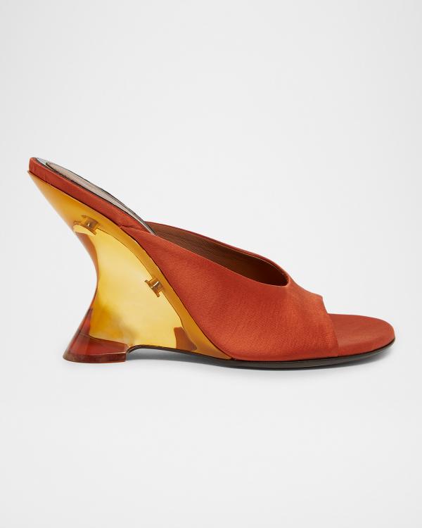 Dries Van Noten Printed Satin Mules | Neiman Marcus