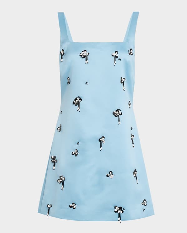 ALEMAIS Clemenza Spliced Mini Shirtdress | Neiman Marcus