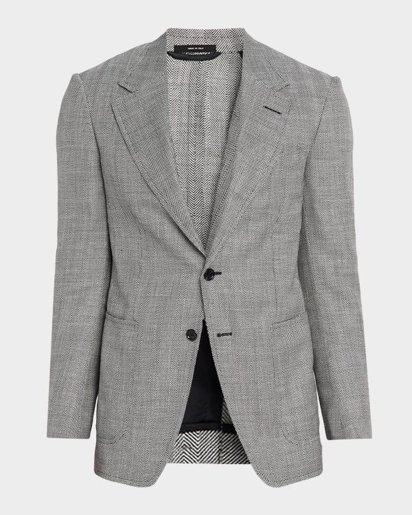 Emporio Armani Men's Cotton Textured Knit Blazer | Neiman Marcus