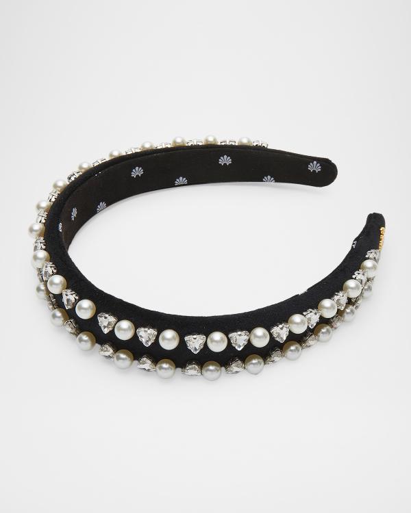 Lele Sadoughi Black Knotted Pearl Headband Gold Logo NEW Lele Sadoughi | Accessories | Lele Sadoughi Gigi Black  main image 2