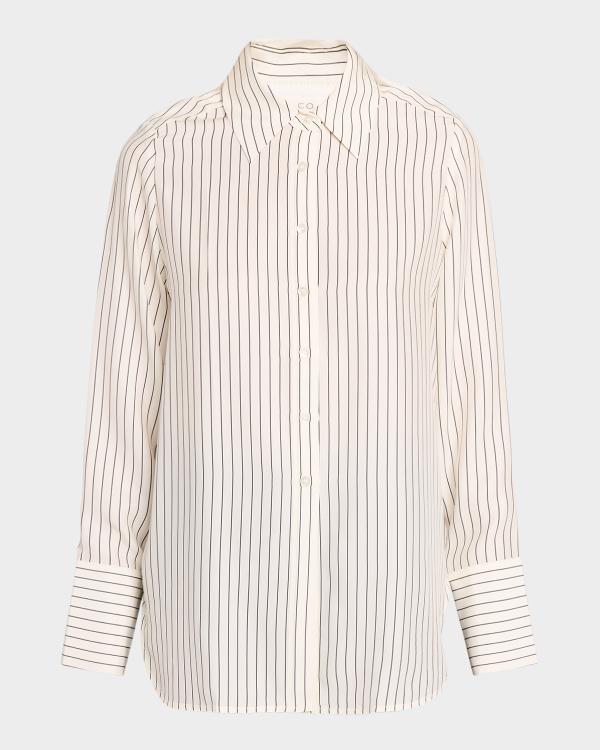 Co Striped Silk Button-Down Shirt | Neiman Marcus