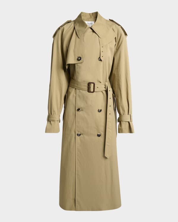 Dries Van Noten Risto Tie-Dye Sheer Trench Coat | Neiman Marcus