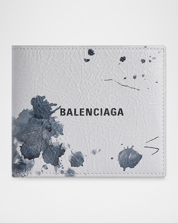 Balenciaga Men's Signature Square Folded Wallet BB Monogram Coated