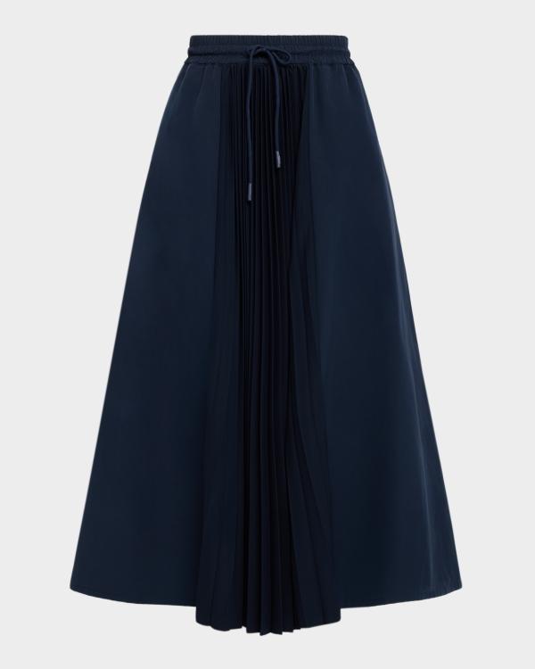 Weekend Max Mara Anzio Pleated Floral Jacquard Midi Skirt | Neiman