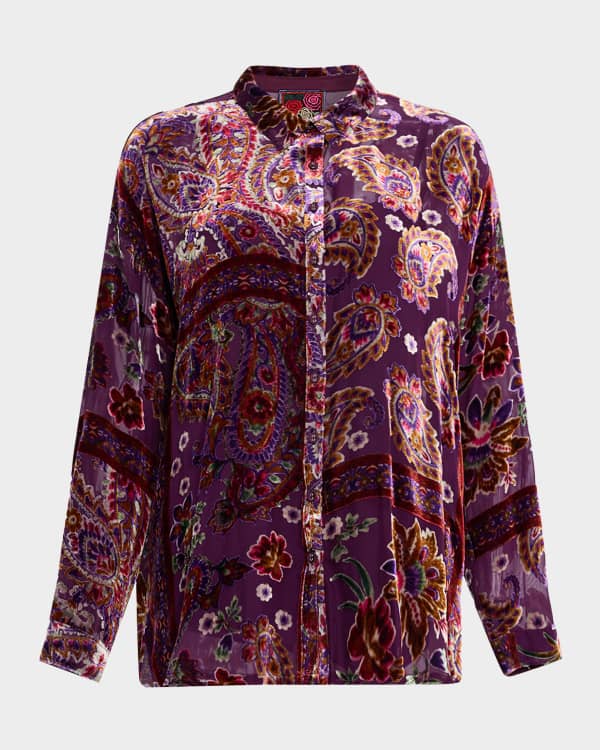 Ramy Brook Claire Silk Chiffon Ruffle Button-Front Blouse | Neiman