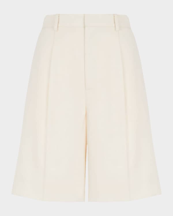 Stella McCartney Striped Silk Pull-On Shorts | Neiman Marcus