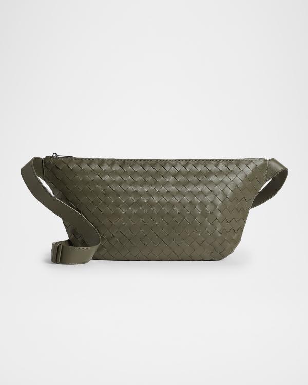 Bottega Veneta Men's Getaway Intrecciato Large Briefcase | Neiman