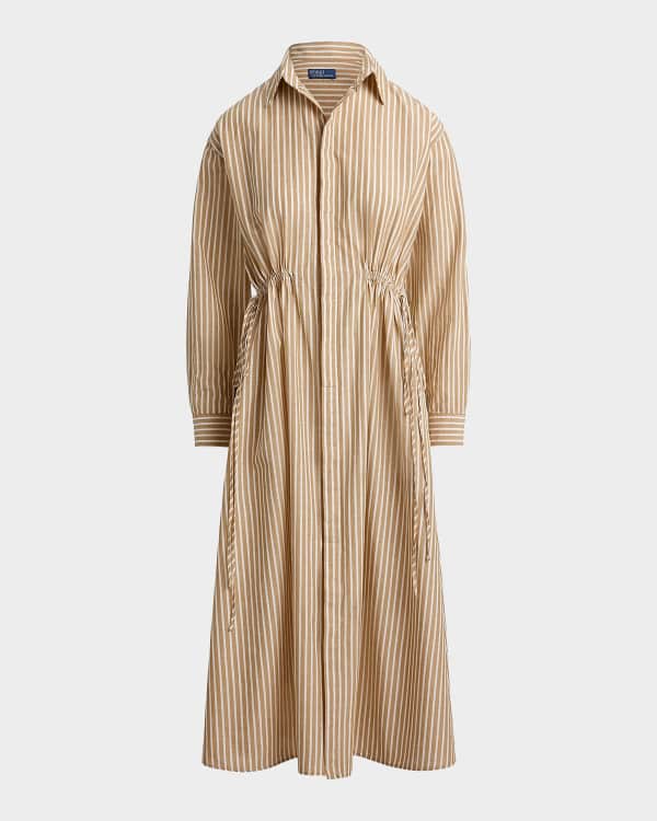 Polo Ralph Lauren Printed Linen Faux-Wrap Dress | Neiman Marcus