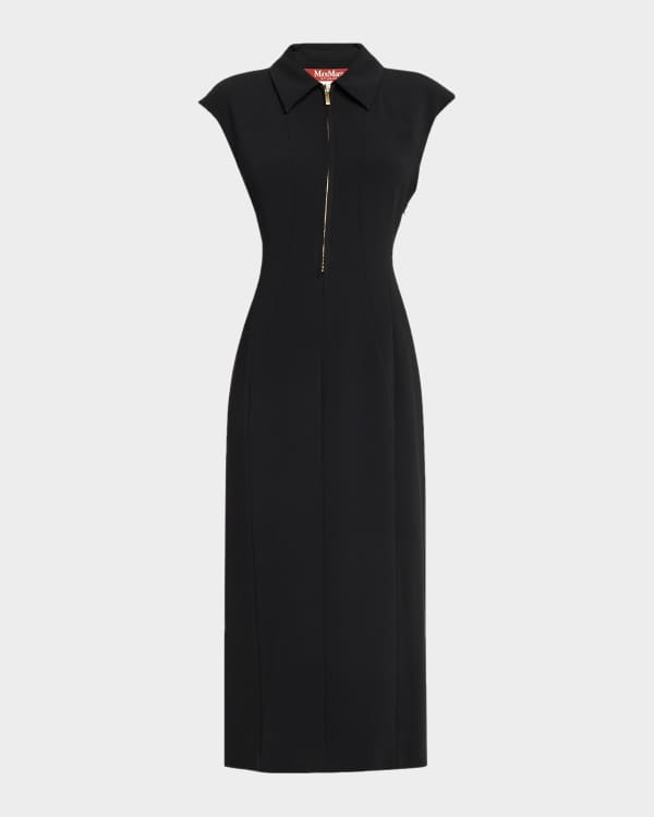 Max Mara Studio Kabuki Sleeveless Tiered Lace Midi Dress | Neiman Marcus