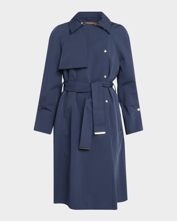 Emporio Armani Belted Technical Cotton Trench Coat | Neiman Marcus