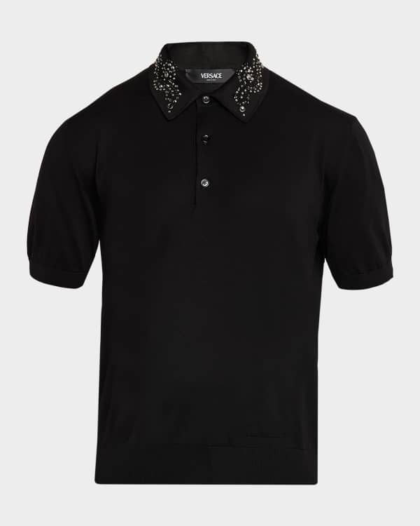 Versace Men's Acanthus Leaves Mohair-Blend Cardigan | Neiman Marcus