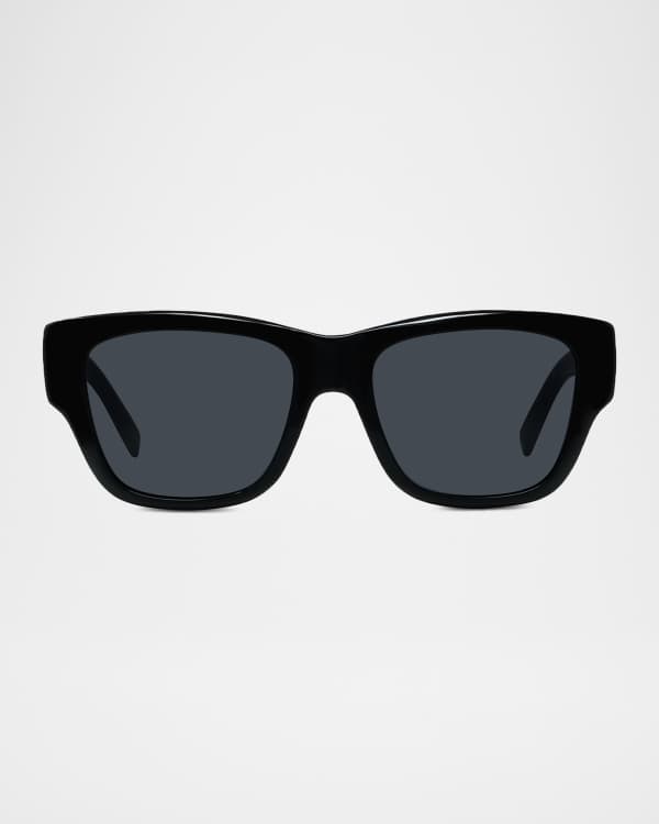 Givenchy Stainless Steel %26 Rubber Square Logo Sunglasses