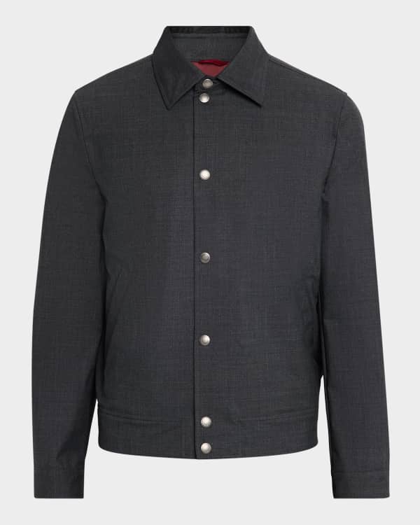 Brunello Cucinelli Men's Linen, Wool and Silk Full-Zip Blouson