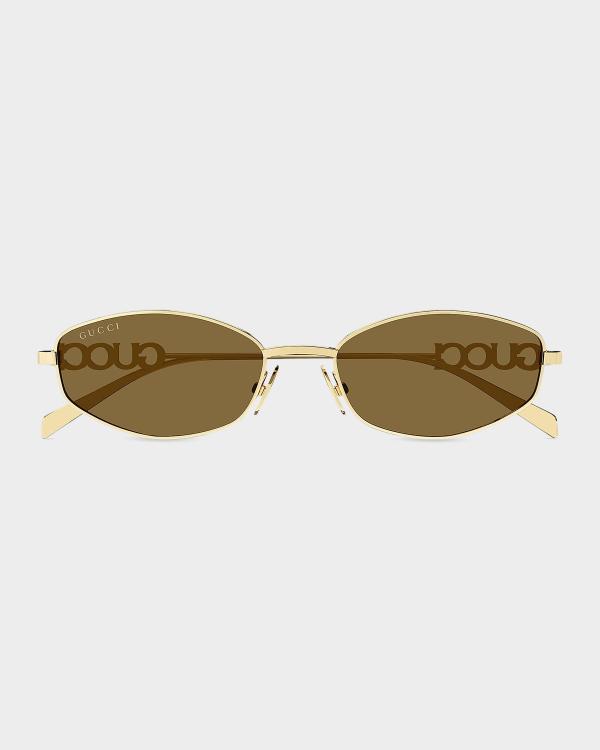 Gucci GG Heart-Shaped Metal Aviator Sunglasses | Neiman Marcus