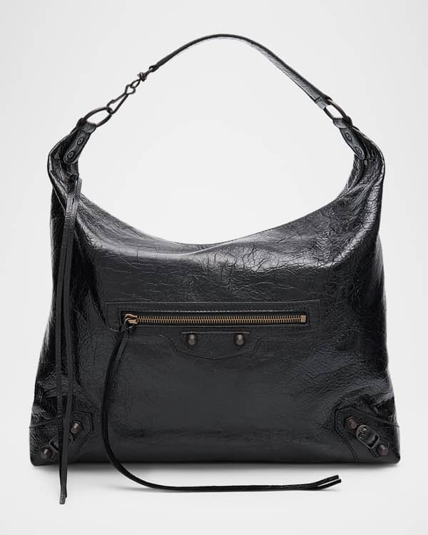 Balenciaga Le Cagole XS Croc-Embossed Shoulder Bag with