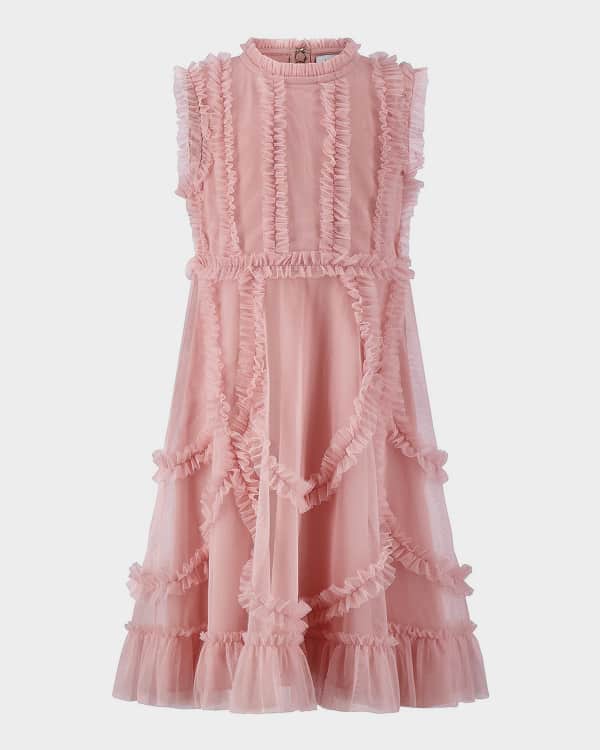 Burberry Girl's Rose Check Smocked Dress, Size 3-14 | Neiman Marcus