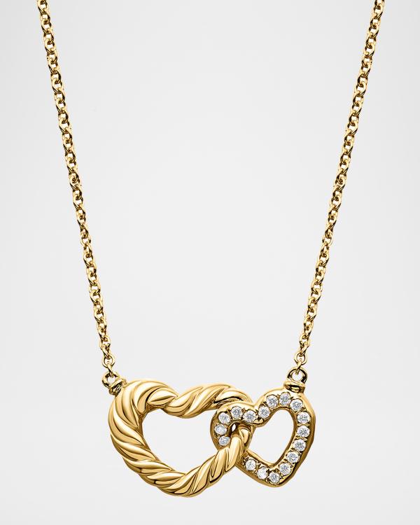 David Yurman Hamsa Pendant with Center Diamond in 18K Gold, 26mm