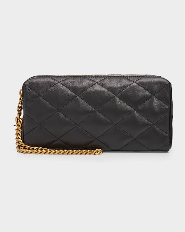 Saint Laurent Uptown YSL Pouch in Croc-Embossed Leather | Neiman