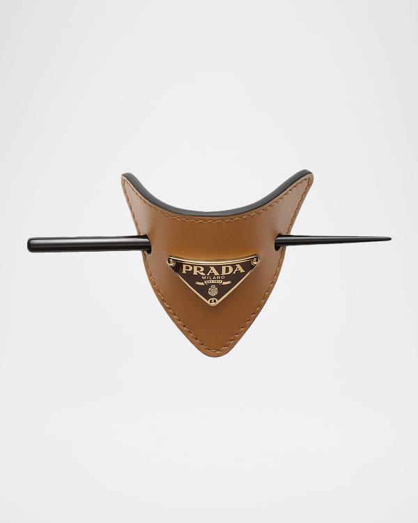 Prada Floral-Print Quilted Satin Bow Hair Clip | Neiman Marcus display picture 1