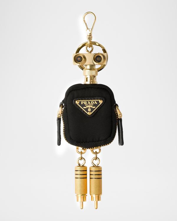 Prada Soft Robot Corduroy Bag Charm | Neiman Marcus