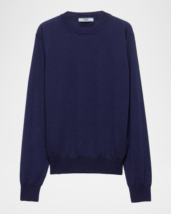 Prada Crewneck Diamond Knit Cashmere Sweater | Neiman Marcus