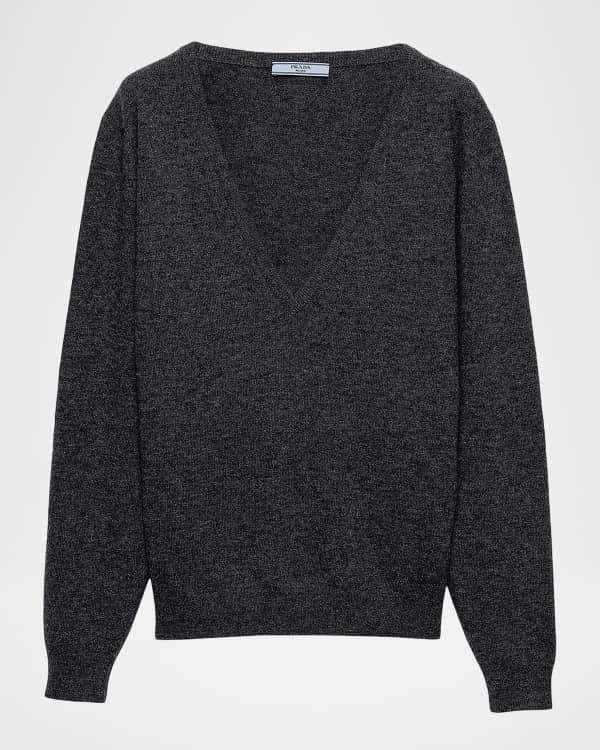 Prada Crewneck Diamond Knit Cashmere Sweater | Neiman Marcus