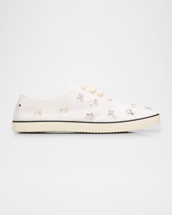 Miu Miu Allacciate Leather Buckle Low-Top Sneakers | Neiman Marcus