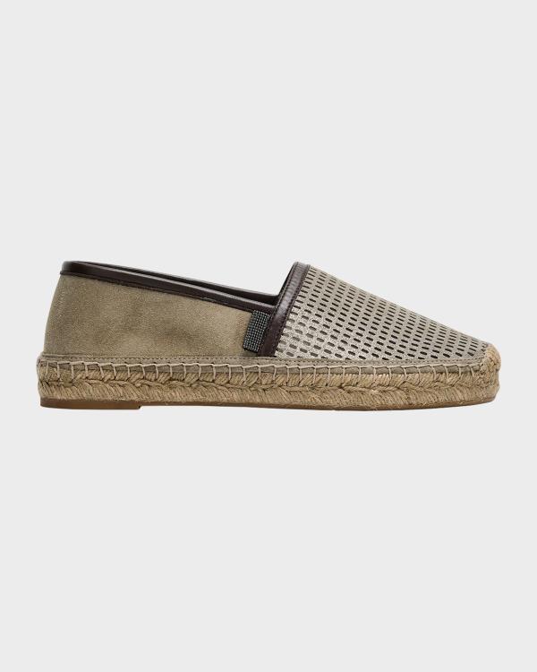 Brunello Cucinelli Metallic Monili Penny Loafer Espadrilles