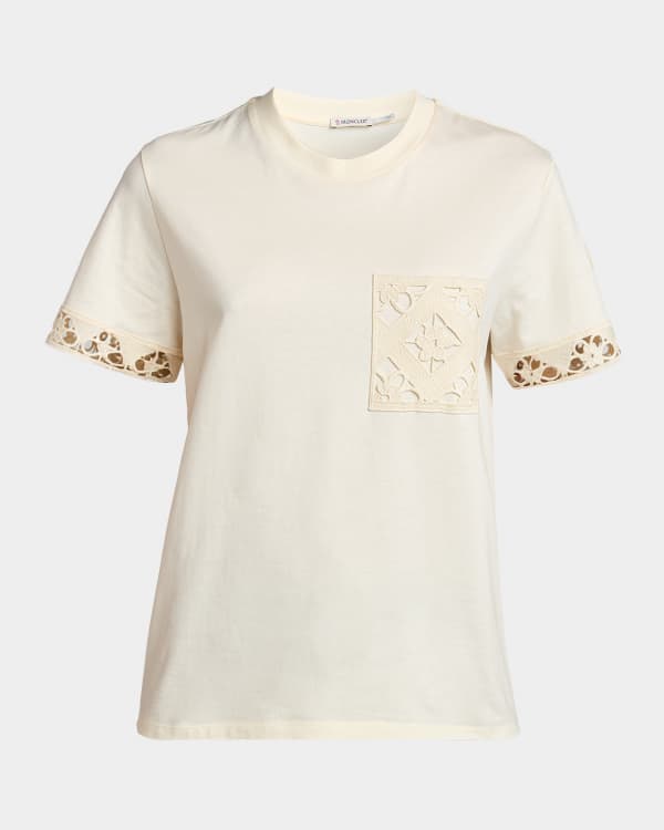 Moncler Short-Sleeve Logo Appliqué T-Shirt | Neiman Marcus
