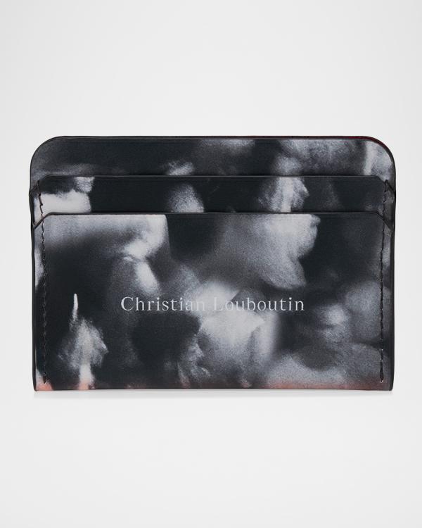 Christian Louboutin Men's Kios Spiked Leather Card Case | Neiman