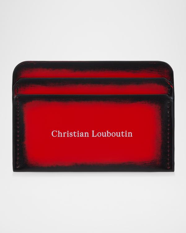 Christian Louboutin Men's Kios Spiked Leather Card Case | Neiman