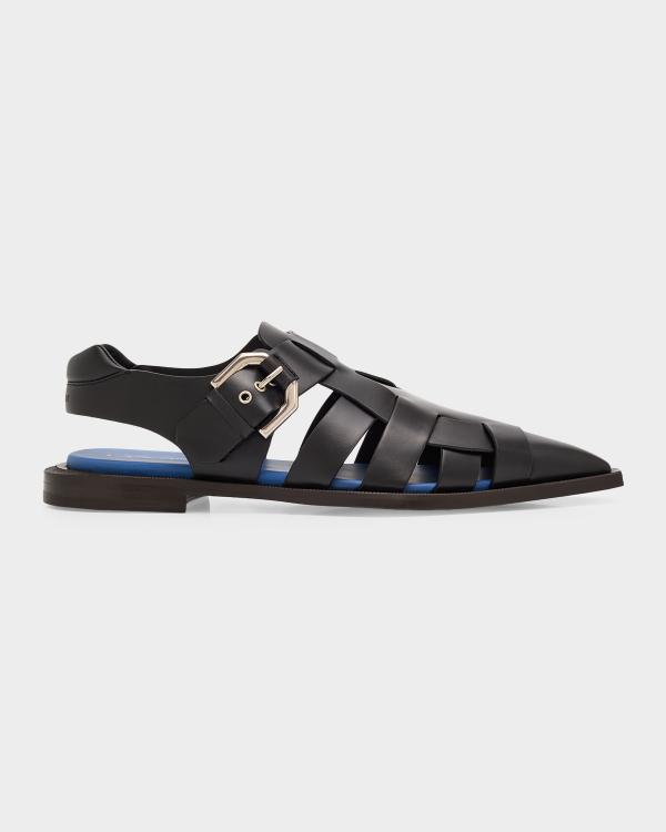 Lanvin x Suicoke Men's Curb Lace Grip Strap Slide Sandals | Neiman