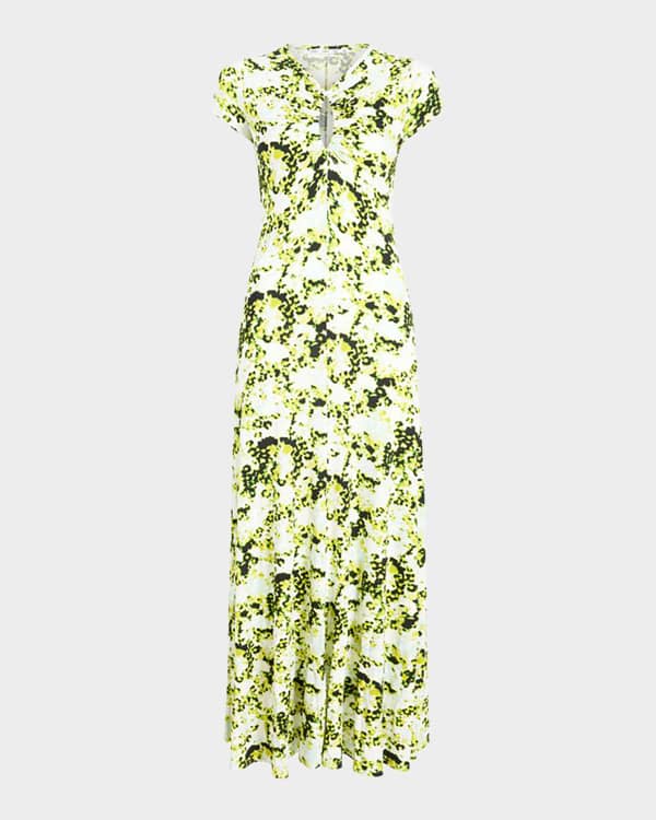 Proenza Schouler White Label Abstract Swirl-Print Stretch Mock-Neck Dress |  Neiman Marcus