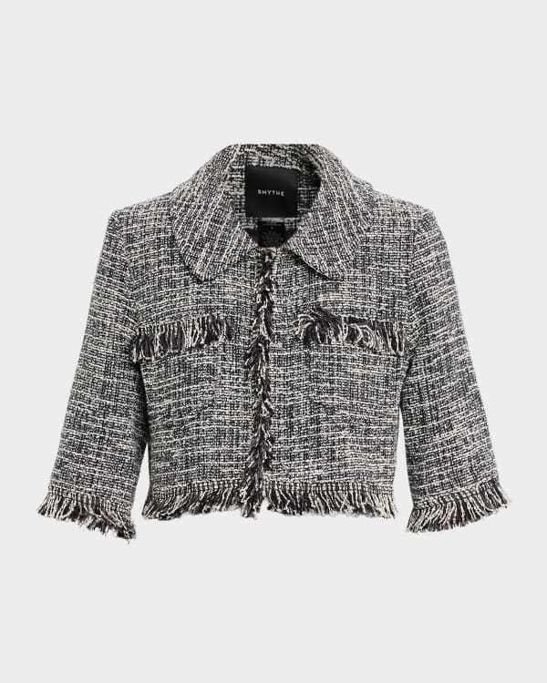 ルミニョン Papillon tweed fringe jacket Fringe Tweed Cropped Jacket | Talbots