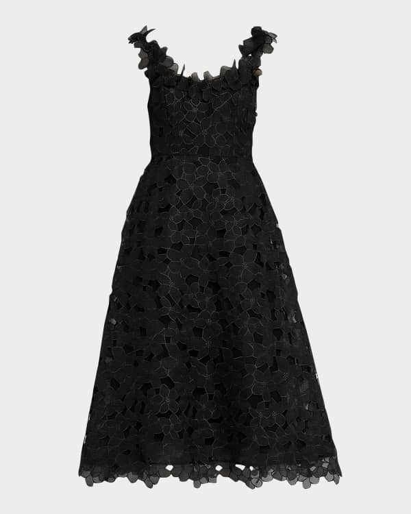 Rickie Freeman for Teri Jon High-Low Floral Lace Maxi Dress | Neiman Marcus