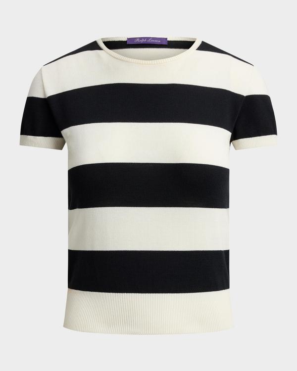 Keara Striped Ruffle Bib Shirt