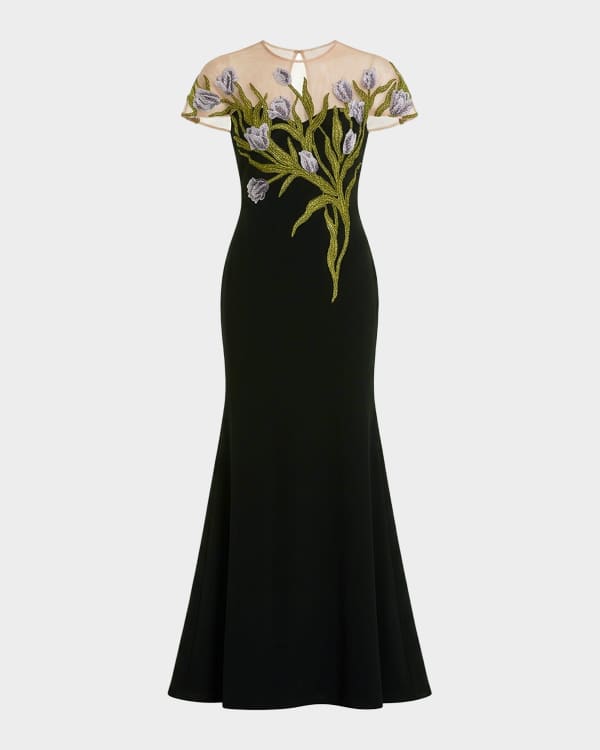 mac duggal plus size dresses Fabulouss | Effie's Boutique Fabulouss by Mac Duggal 5176F The design features a beaded lace bodice with long illusion sleeves and a jewel neckline that adds grace and polish Mac Duggal Plus Embellished Faux