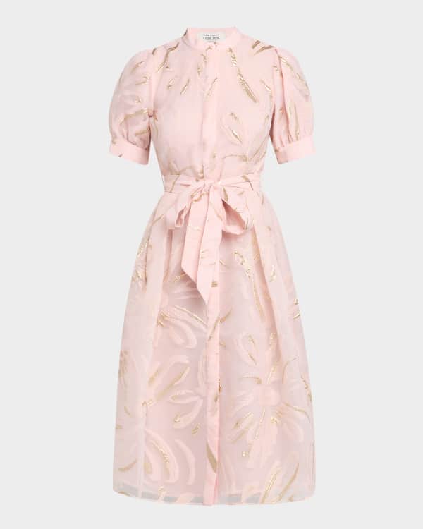 sachin and babi light blue dress Rickie Freeman for Teri Jon Floral-Embroidered Tulle Midi Dress