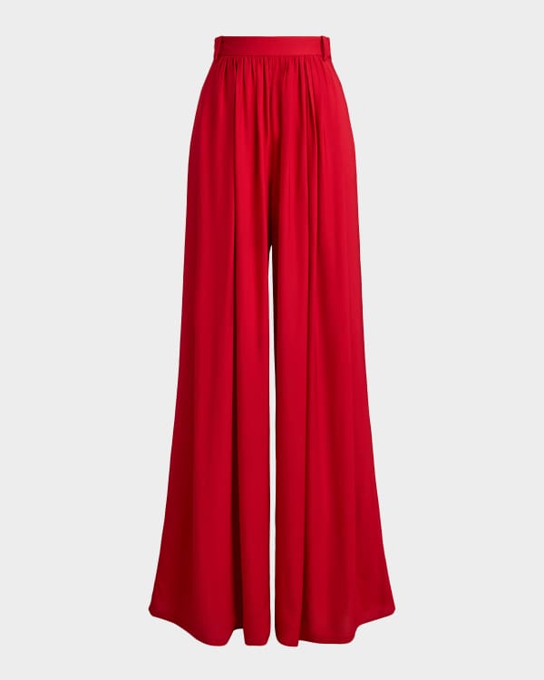 Giorgio Armani Silk Wide-Leg Trousers | Neiman Marcus