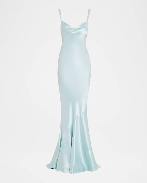 Retrofete Ester Backless Halter Satin Gown | Neiman Marcus
