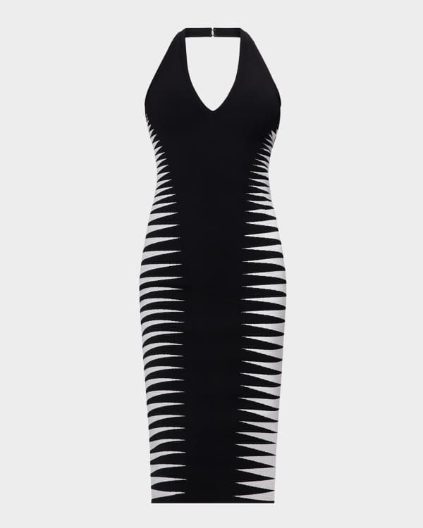 Herve Leger The Rosemary Seamed Fit-&-Flare Mini Dress | Neiman Marcus