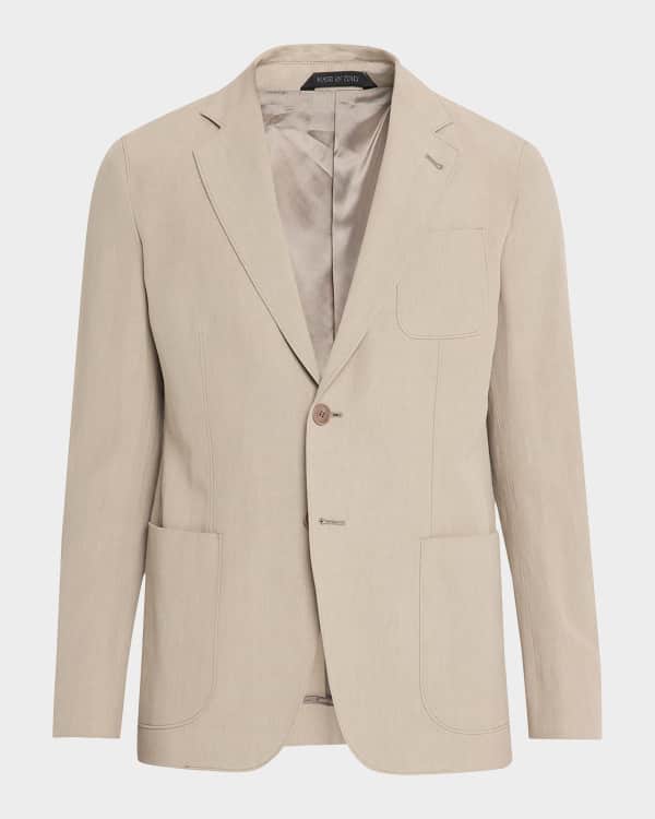 Giorgio Armani Men's Windowpane Plaid Sport Coat | Neiman Marcus