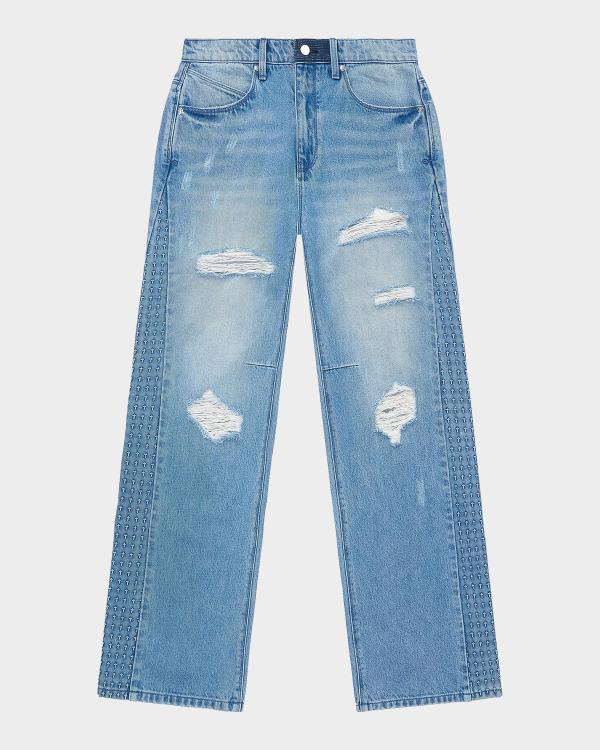 RTA Men's Zed Denim Jeans with Snake Panels | Neiman Marcus