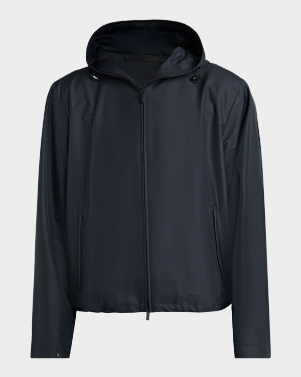 Corneliani Men's Technical Fabric Reversible Hooded Jacket