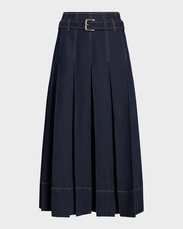 Cinq à Sept Veena Colorblock Denim Midi Skirt | Neiman Marcus