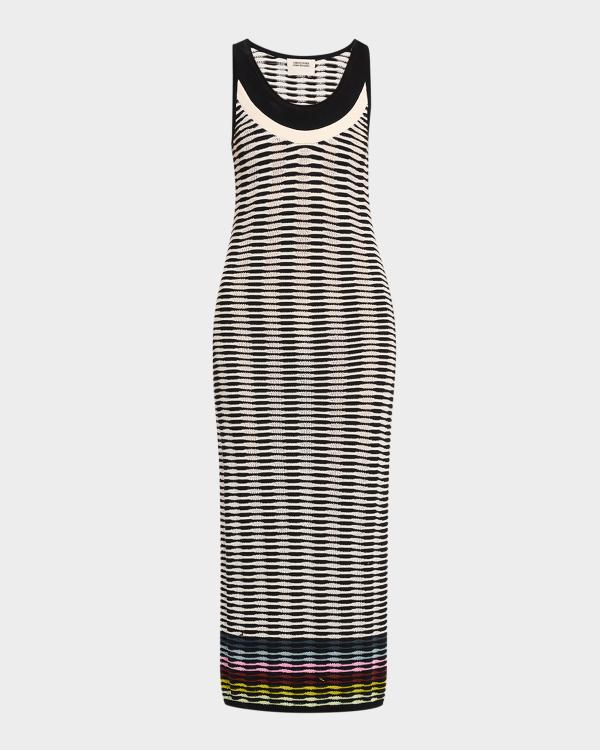 christopher john rogers hole punch multicolor knit maxi dress CHRISTOPHER JOHN ROGERS Hole-Punch Multicolor Knit Maxi Dress