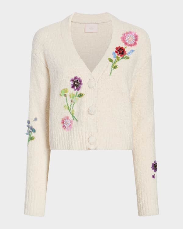 Cinq a Sept Isolde Tumbling Carnation Cardigan | Neiman Marcus
